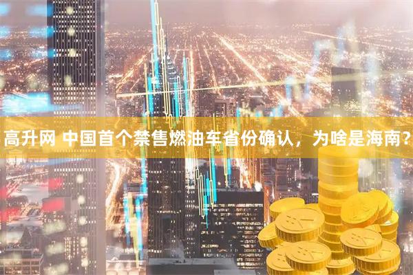 高升网 中国首个禁售燃油车省份确认，为啥是海南？